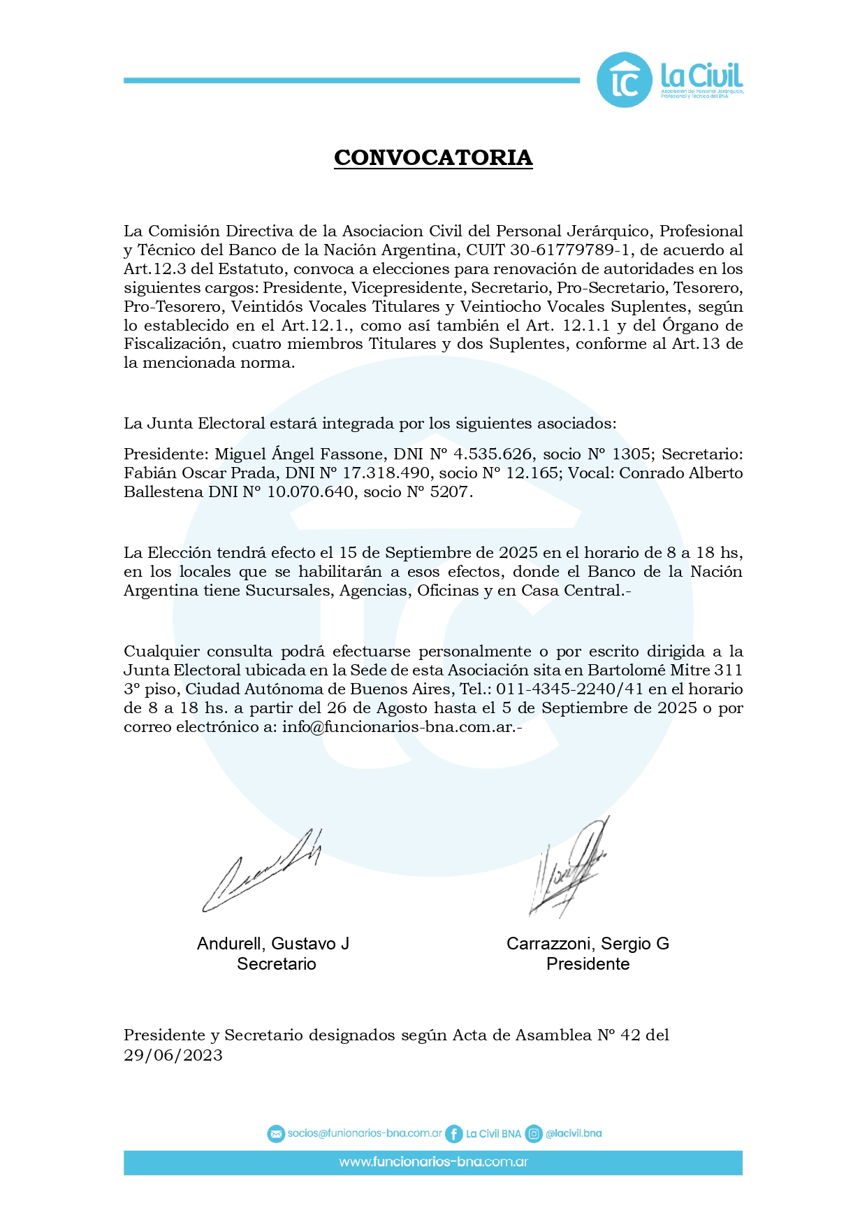 CONVOCATORIA