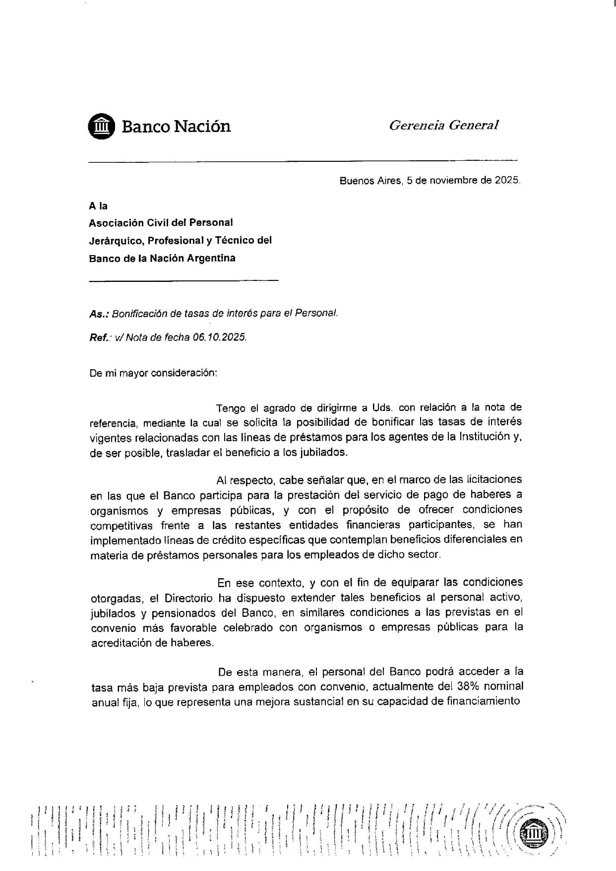 Respuesta del Gerente General a la Nota del 06-10-2025