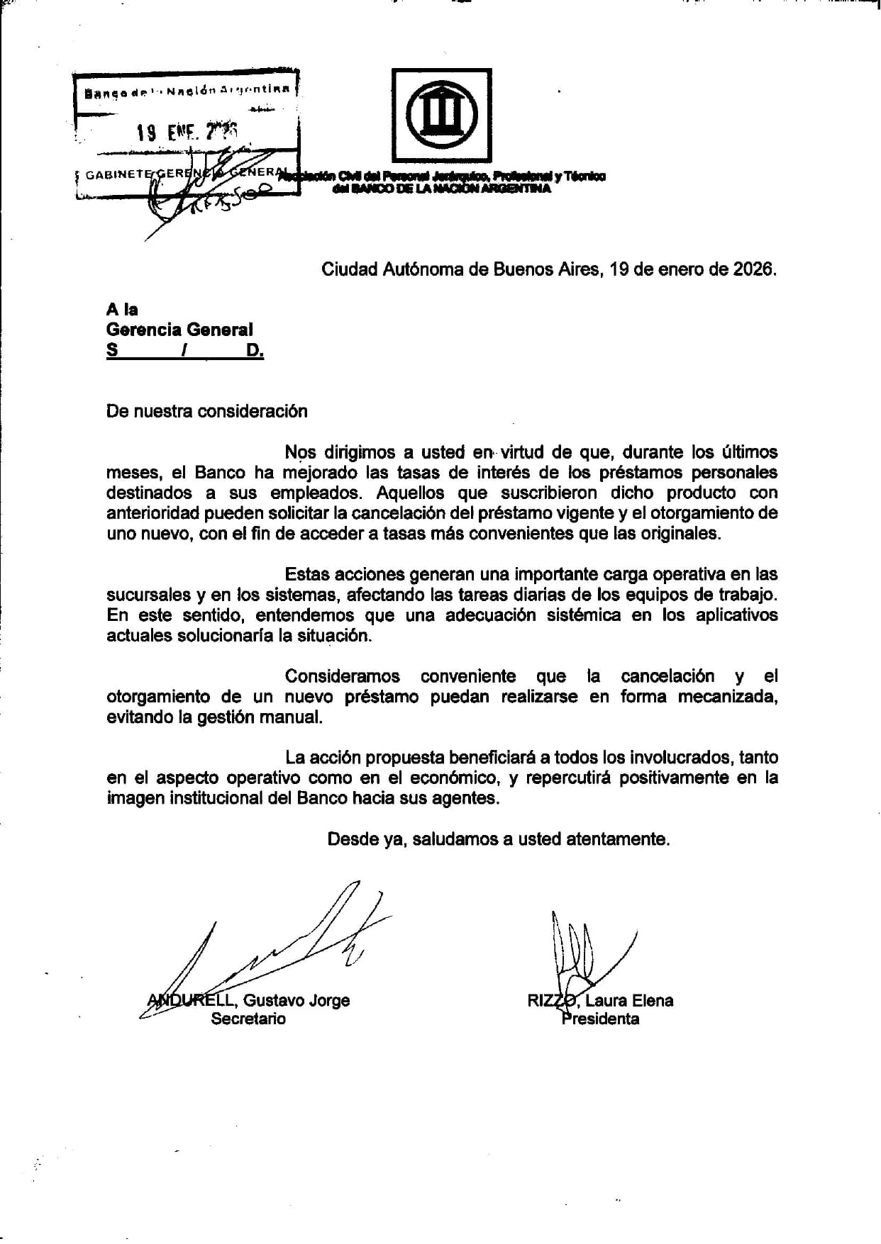Nota a Gerencia General