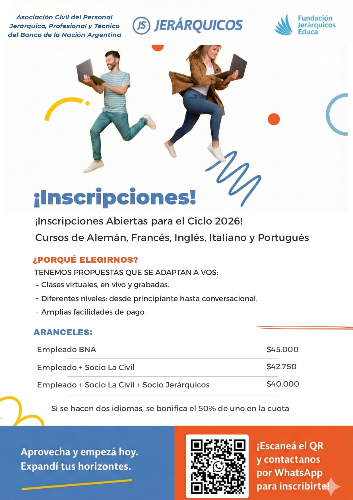 Inscripción cursos de Idioma 2026