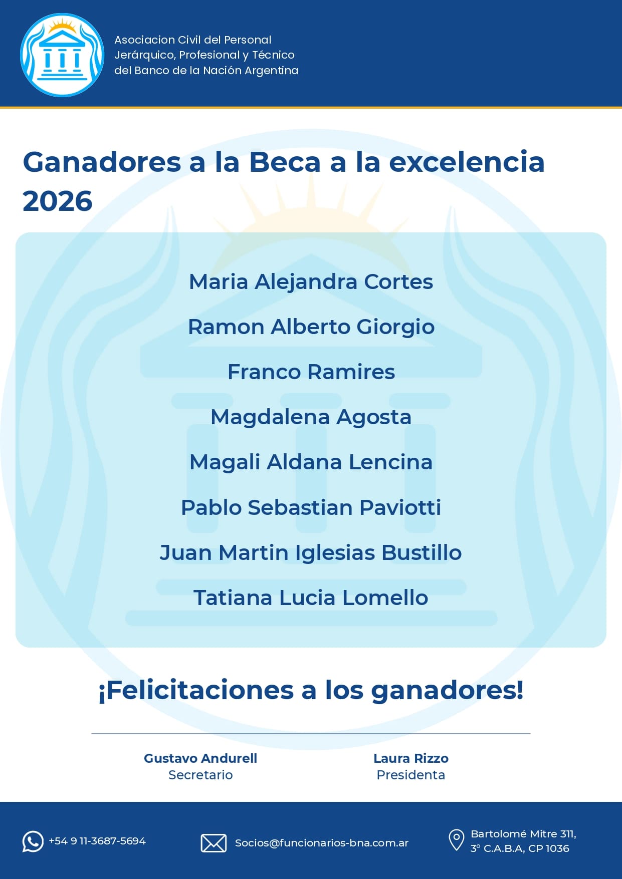 Ganadores a las Becas a la Excelencia 2026